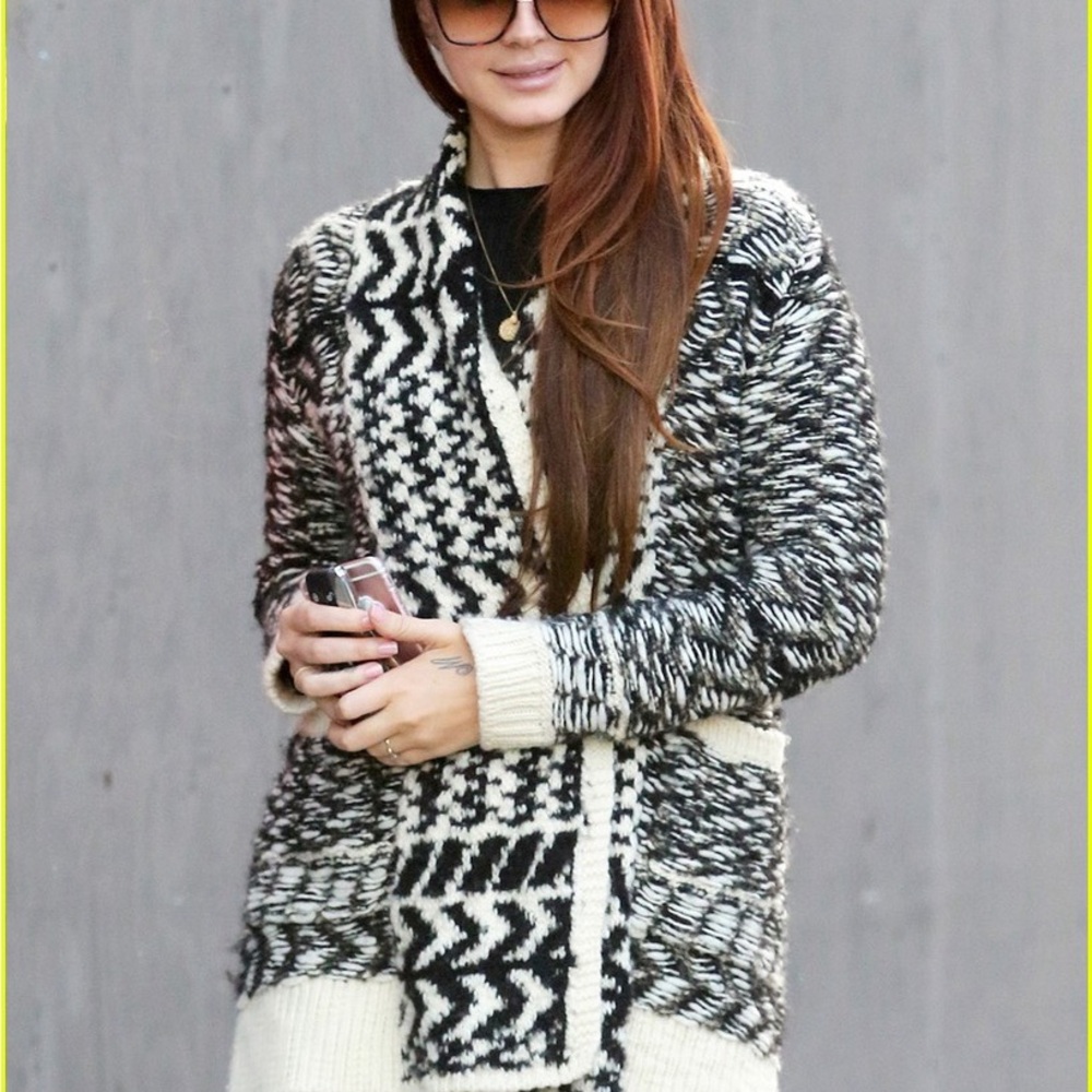 LINE The Label Wool Cardigan - Black and White